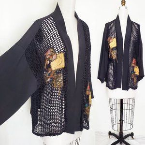 Creative Accents By Aimee & Reubin Womens Black Patchwork Art Jacket  M